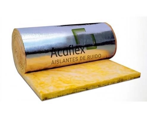 Rollo de lana de vidrio con foil 01